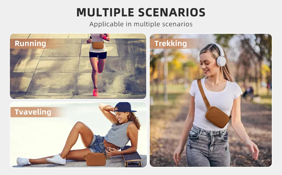 Belt Bag for Women Men, Fashion Crossbody Fanny Packs Waterproof Mini Waist Bag Bum Bag for Running, Hiking, Walking and Travel