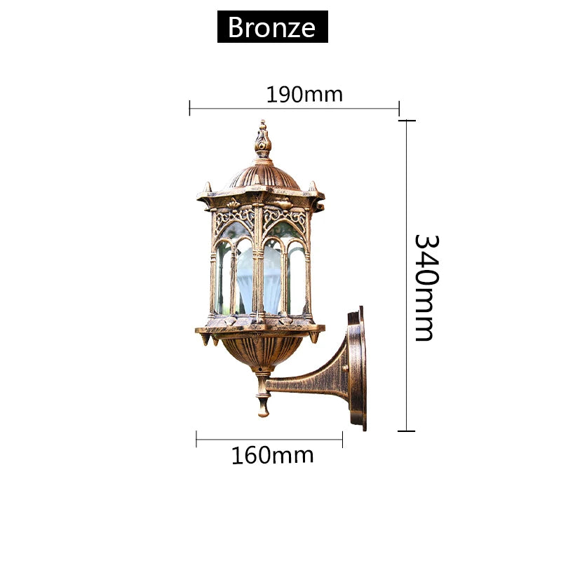Retro Outdoor Waterproof Antirust E27 Wall Lamp Garden Gateway Sconce Courtyard Corridor Villa Bra Residential Balcony Lights