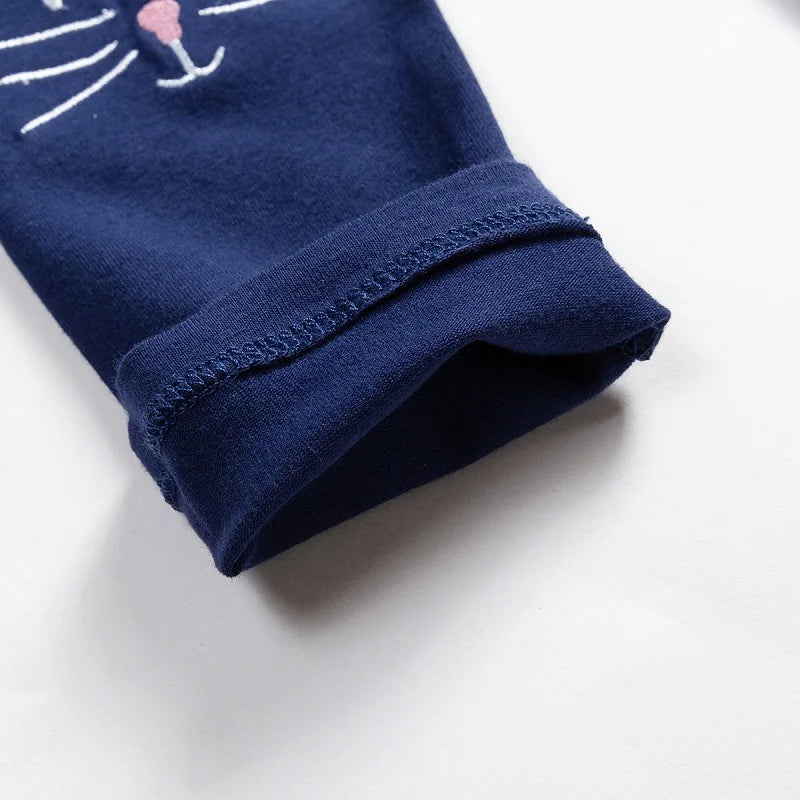 Girls Leggings 100% Cotton Girl's Trousers Fille Girls Pants Skinny Print Cartoon Pattern Kids Children Leggings Trousers KF083
