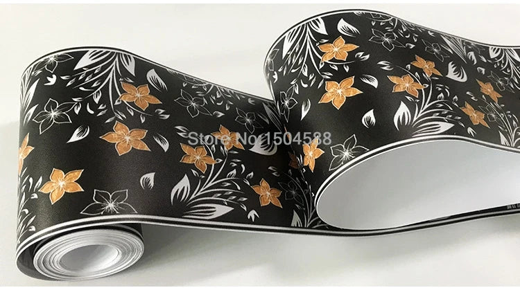 3D Wall Sticker PVC Self-Adhesive Waterproof Removable Flowers Wallpaper Border Kitchen Bathroom Kicking Line Home Decor Sticker