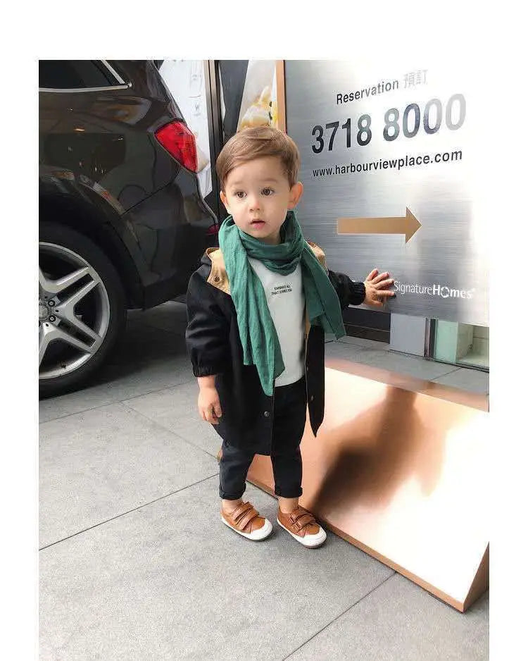 Children's Windbreaker Jacket Boys Girls Winter Autumn Kids Double-faced Baby Boys Parka Child Trench Coat Cotton Jackets KF077