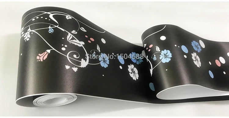 3D Wall Sticker PVC Self-Adhesive Waterproof Removable Flowers Wallpaper Border Kitchen Bathroom Kicking Line Home Decor Sticker