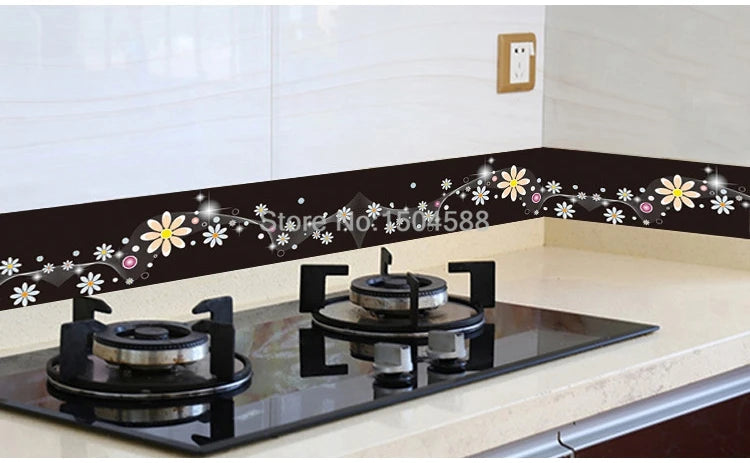 3D Wall Sticker PVC Self-Adhesive Waterproof Removable Flowers Wallpaper Border Kitchen Bathroom Kicking Line Home Decor Sticker