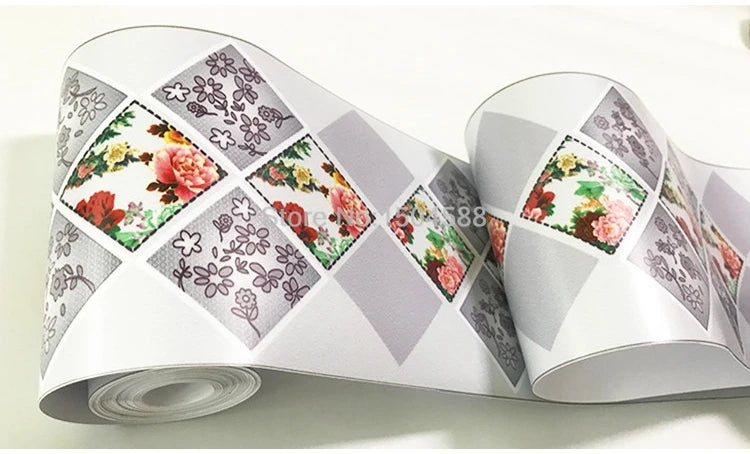 3D Wall Sticker PVC Self-Adhesive Waterproof Removable Flowers Wallpaper Border Kitchen Bathroom Kicking Line Home Decor Sticker