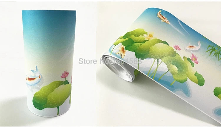 3D Wall Sticker PVC Self-Adhesive Waterproof Removable Flowers Wallpaper Border Kitchen Bathroom Kicking Line Home Decor Sticker