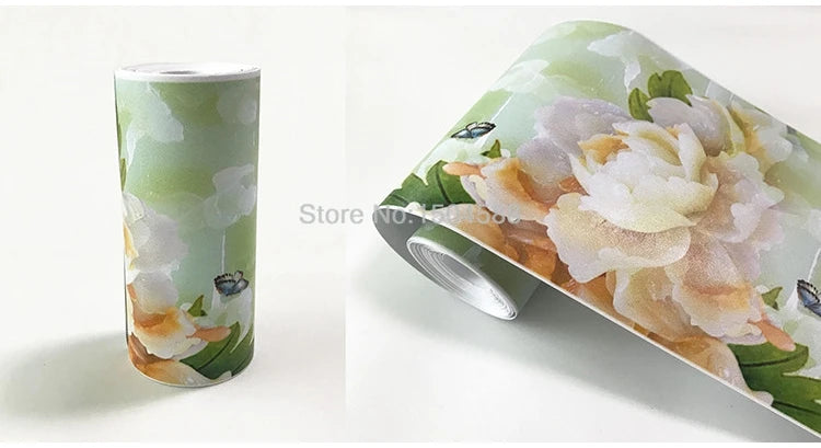 3D Wall Sticker PVC Self-Adhesive Waterproof Removable Flowers Wallpaper Border Kitchen Bathroom Kicking Line Home Decor Sticker