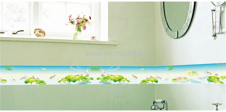 3D Wall Sticker PVC Self-Adhesive Waterproof Removable Flowers Wallpaper Border Kitchen Bathroom Kicking Line Home Decor Sticker