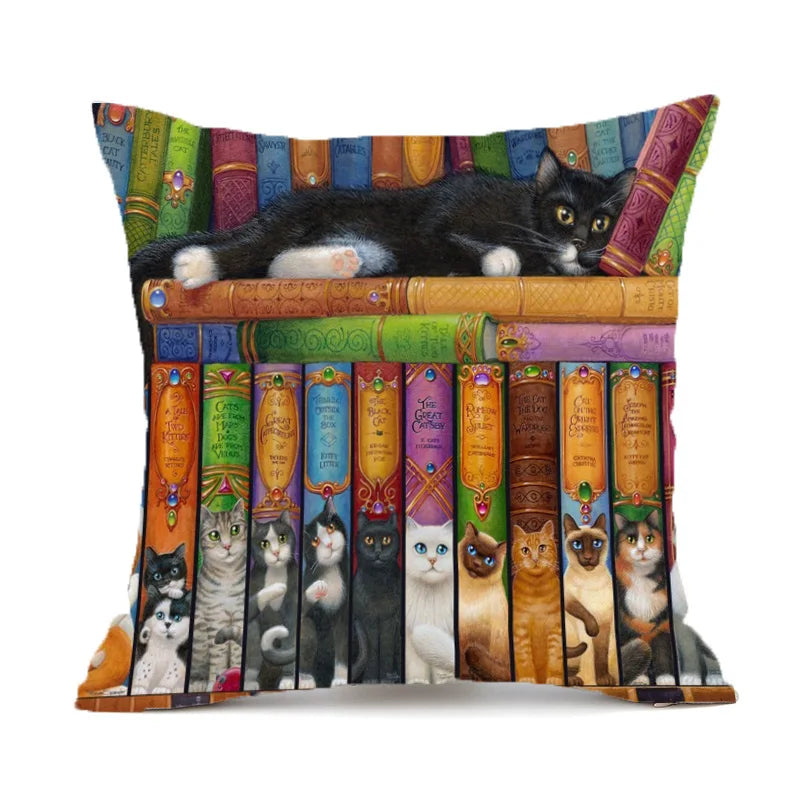 Cute Cat Printing Decorative Pillowcase Creative Cat Throw Pillow Case Pillow Cover Pillowcases 45*45CM kussensloop almohada