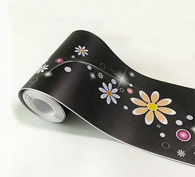 3D Wall Sticker PVC Self-Adhesive Waterproof Removable Flowers Wallpaper Border Kitchen Bathroom Kicking Line Home Decor Sticker