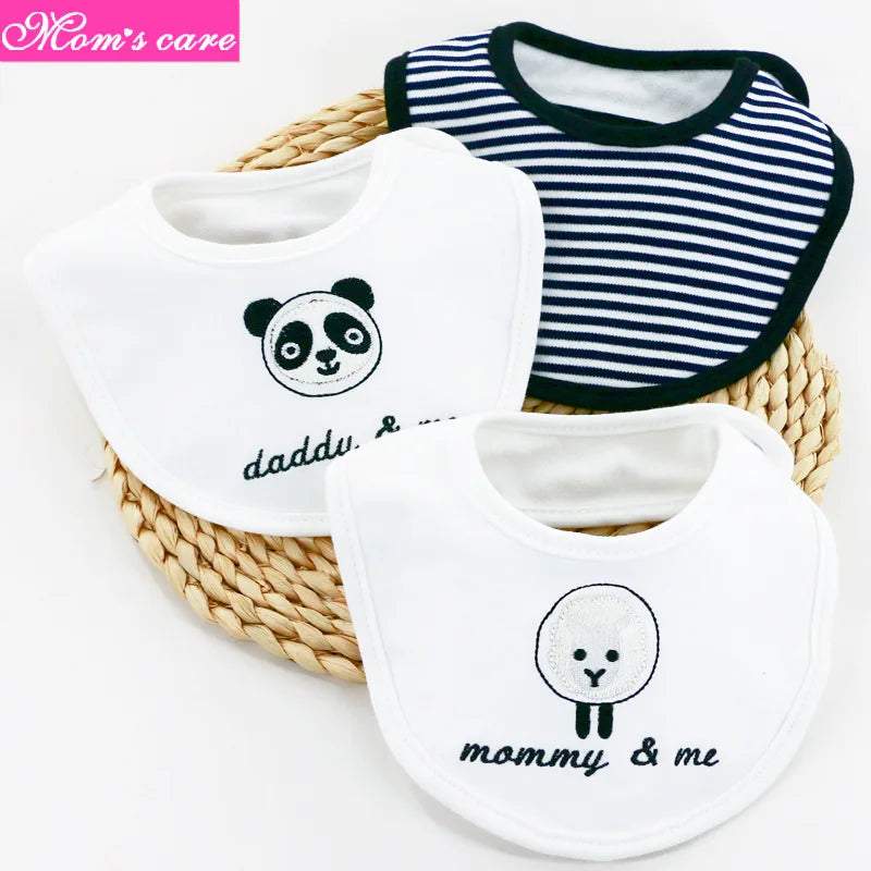 3pcs Per Lot Baby Bibs Bandana Set Cotton Multi-Style Triangle Cartoon Babadores Para Bebe Infant Boys Girls Saliva Towel KF025