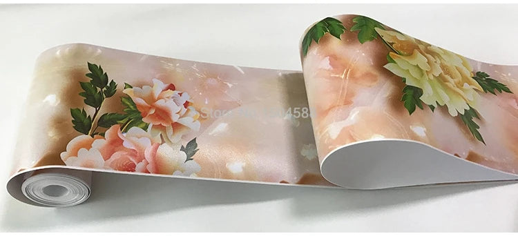 3D Wall Sticker PVC Self-Adhesive Waterproof Removable Flowers Wallpaper Border Kitchen Bathroom Kicking Line Home Decor Sticker