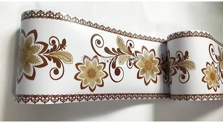 3D Wall Sticker PVC Self-Adhesive Waterproof Removable Flowers Wallpaper Border Kitchen Bathroom Kicking Line Home Decor Sticker