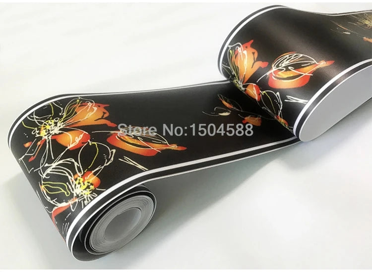 3D Wall Sticker PVC Self-Adhesive Waterproof Removable Flowers Wallpaper Border Kitchen Bathroom Kicking Line Home Decor Sticker