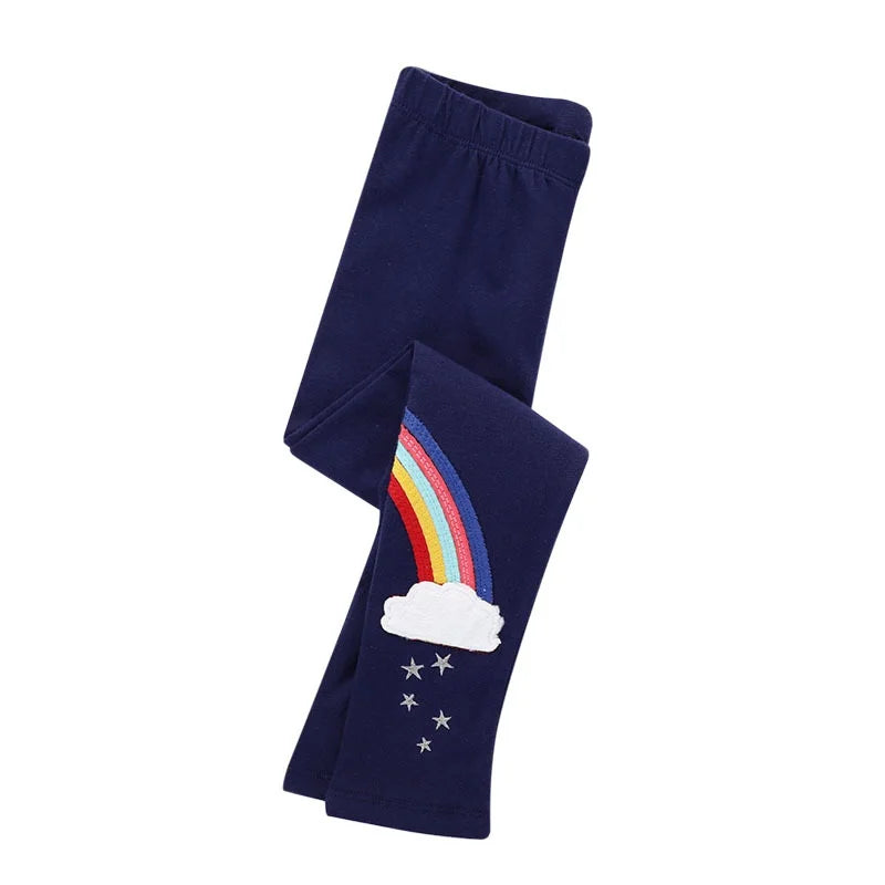 Girls Leggings 100% Cotton Girl's Trousers Fille Girls Pants Skinny Print Cartoon Pattern Kids Children Leggings Trousers KF083