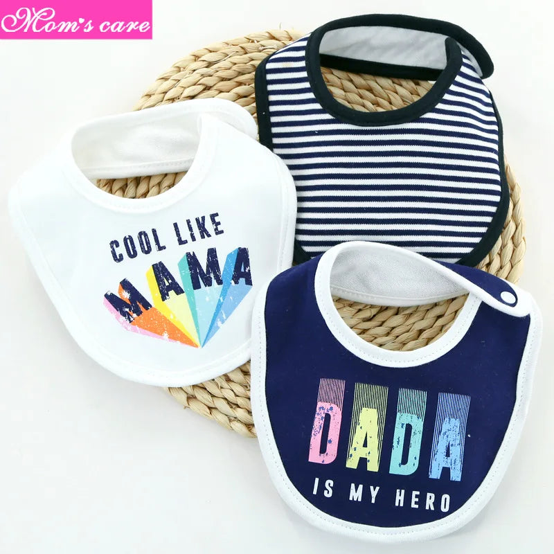 3pcs Per Lot Baby Bibs Bandana Set Cotton Multi-Style Triangle Cartoon Babadores Para Bebe Infant Boys Girls Saliva Towel KF025