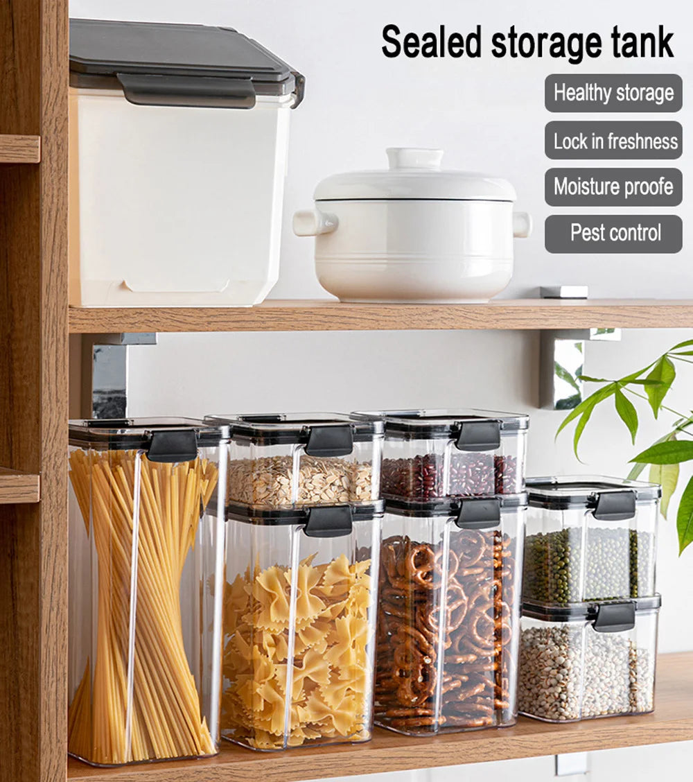 Food Storage Containers Kitchen Storage Organization Kitchen Storage Box Ducts jars for Kitchen PET Food container Box Lid