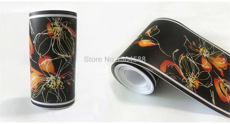 3D Wall Sticker PVC Self-Adhesive Waterproof Removable Flowers Wallpaper Border Kitchen Bathroom Kicking Line Home Decor Sticker