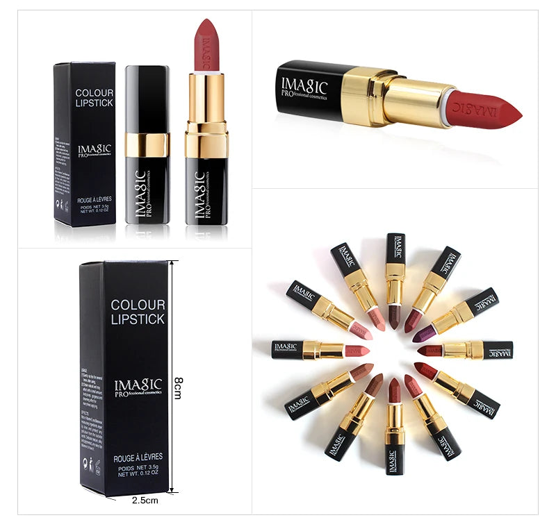 IMAGIC Lipstiffie Bevogtiger Lippe Gladde Lipstick Langdurige Sjarmante Lipstiffie Kosmetiese Skoonheid Grimering 12 Kleure