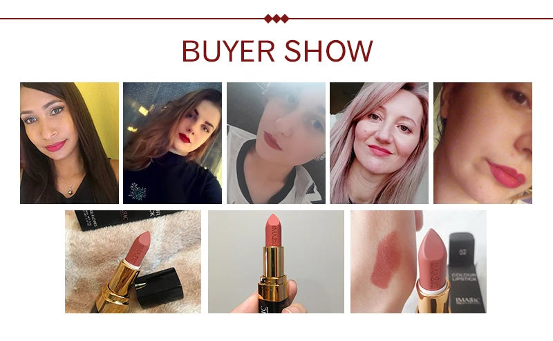 IMAGIC Lipstiffie Bevogtiger Lippe Gladde Lipstick Langdurige Sjarmante Lipstiffie Kosmetiese Skoonheid Grimering 12 Kleure