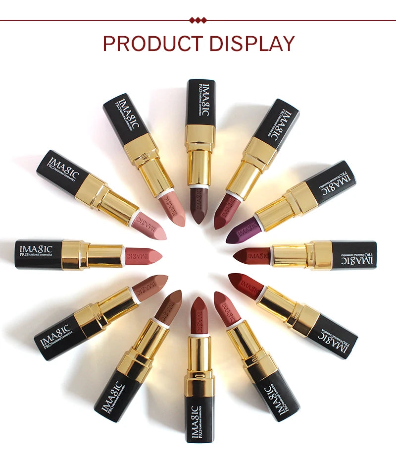 IMAGIC Lipstiffie Bevogtiger Lippe Gladde Lipstick Langdurige Sjarmante Lipstiffie Kosmetiese Skoonheid Grimering 12 Kleure