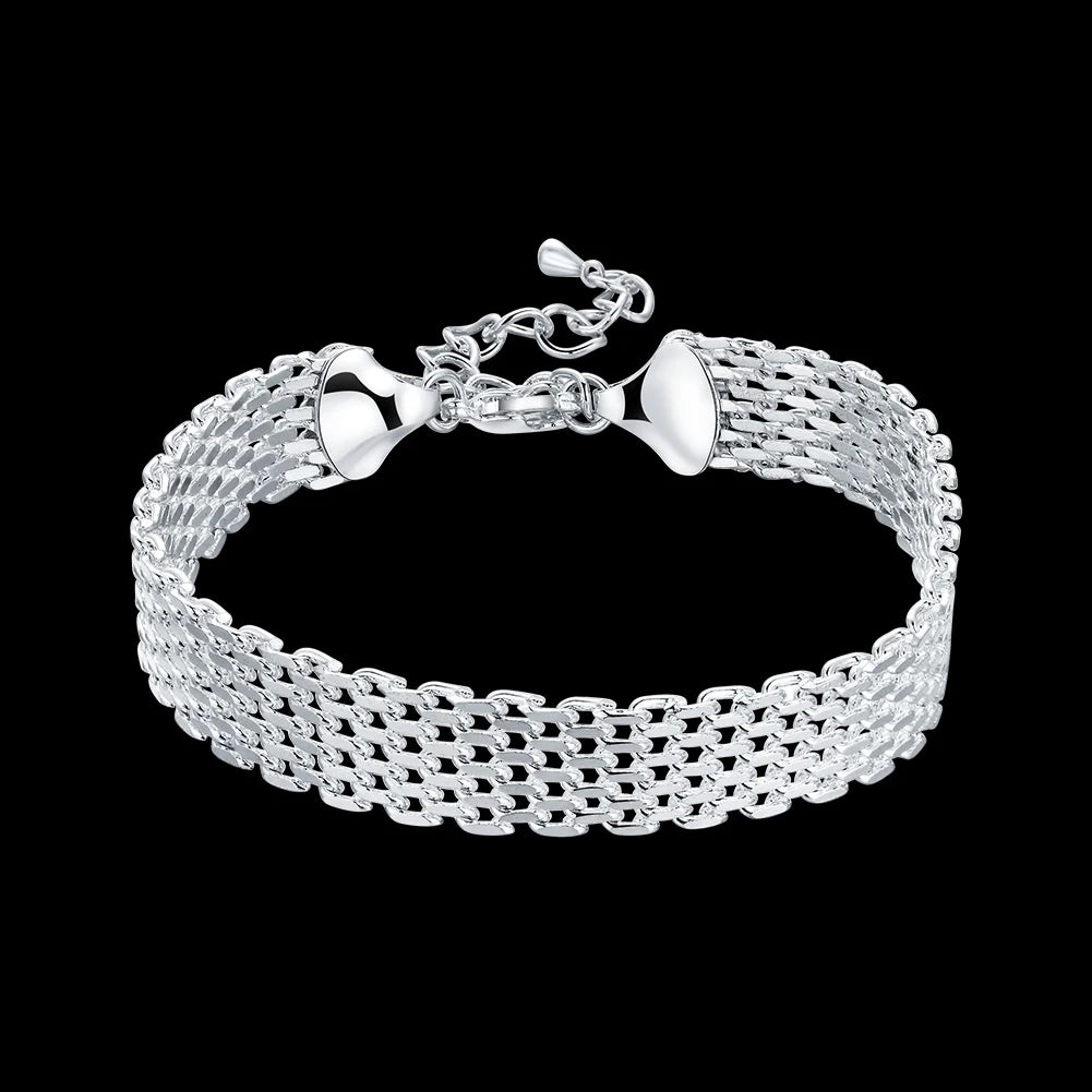 Hot new 925 sterling silver Bracelets for women Exquisite fashion weaving chain Wedding party Christmas gifts Jewelry