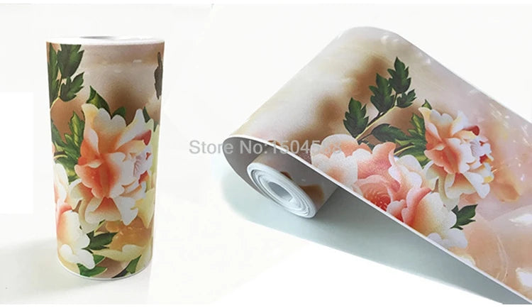 3D Wall Sticker PVC Self-Adhesive Waterproof Removable Flowers Wallpaper Border Kitchen Bathroom Kicking Line Home Decor Sticker