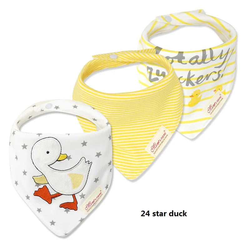 3pcs Per Lot Baby Bibs Bandana Set Cotton Multi-Style Triangle Cartoon Babadores Para Bebe Infant Boys Girls Saliva Towel KF025