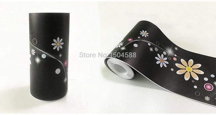3D Wall Sticker PVC Self-Adhesive Waterproof Removable Flowers Wallpaper Border Kitchen Bathroom Kicking Line Home Decor Sticker