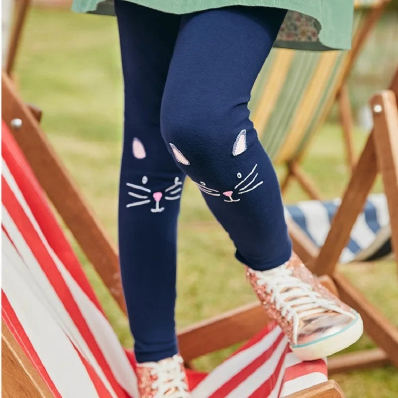Girls Leggings 100% Cotton Girl's Trousers Fille Girls Pants Skinny Print Cartoon Pattern Kids Children Leggings Trousers KF083