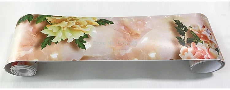 3D Wall Sticker PVC Self-Adhesive Waterproof Removable Flowers Wallpaper Border Kitchen Bathroom Kicking Line Home Decor Sticker