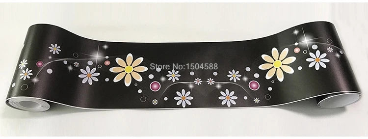 3D Wall Sticker PVC Self-Adhesive Waterproof Removable Flowers Wallpaper Border Kitchen Bathroom Kicking Line Home Decor Sticker