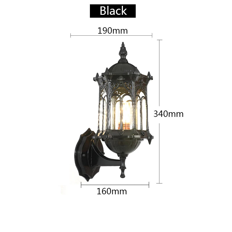 Retro Outdoor Waterproof Antirust E27 Wall Lamp Garden Gateway Sconce Courtyard Corridor Villa Bra Residential Balcony Lights