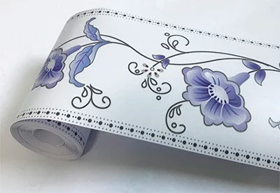 3D Wall Sticker PVC Self-Adhesive Waterproof Removable Flowers Wallpaper Border Kitchen Bathroom Kicking Line Home Decor Sticker