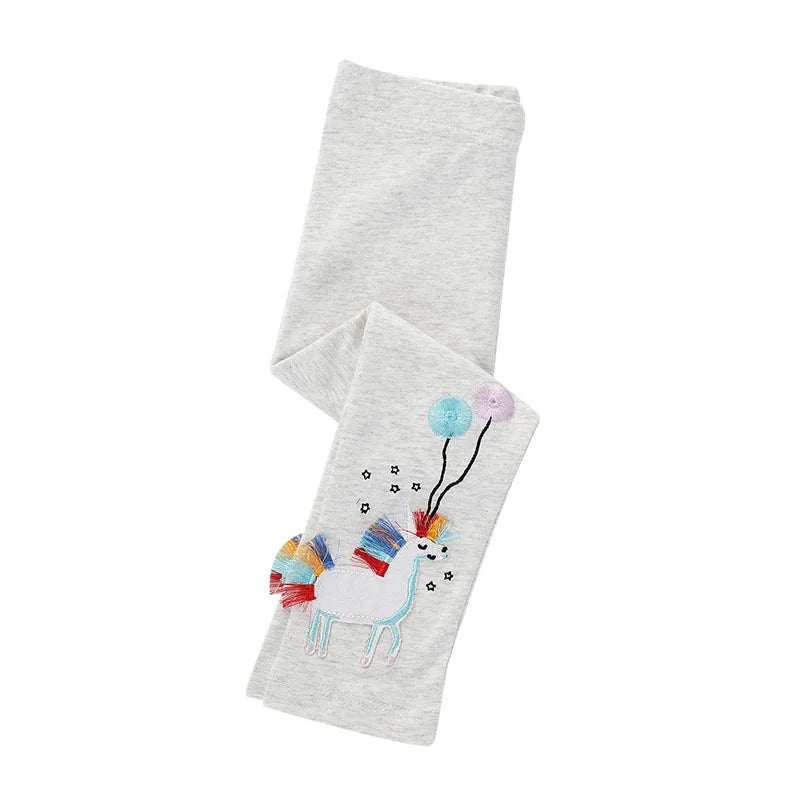 Girls Leggings 100% Cotton Girl's Trousers Fille Girls Pants Skinny Print Cartoon Pattern Kids Children Leggings Trousers KF083
