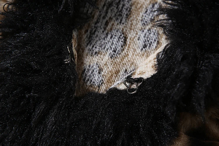 Cutenew Feather Patchwork Printed Women Coats Fashion Sexy Buckle Warmth Crop Jackets Female Fashion Winter Attractive Outerwear