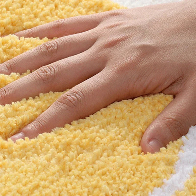 Cashmere Imitation Wool Poached Egg Rug for Bedroom Anti-slip Floor Mat Ins Nordic Doormat Soft Comfortable Door Home Carpet