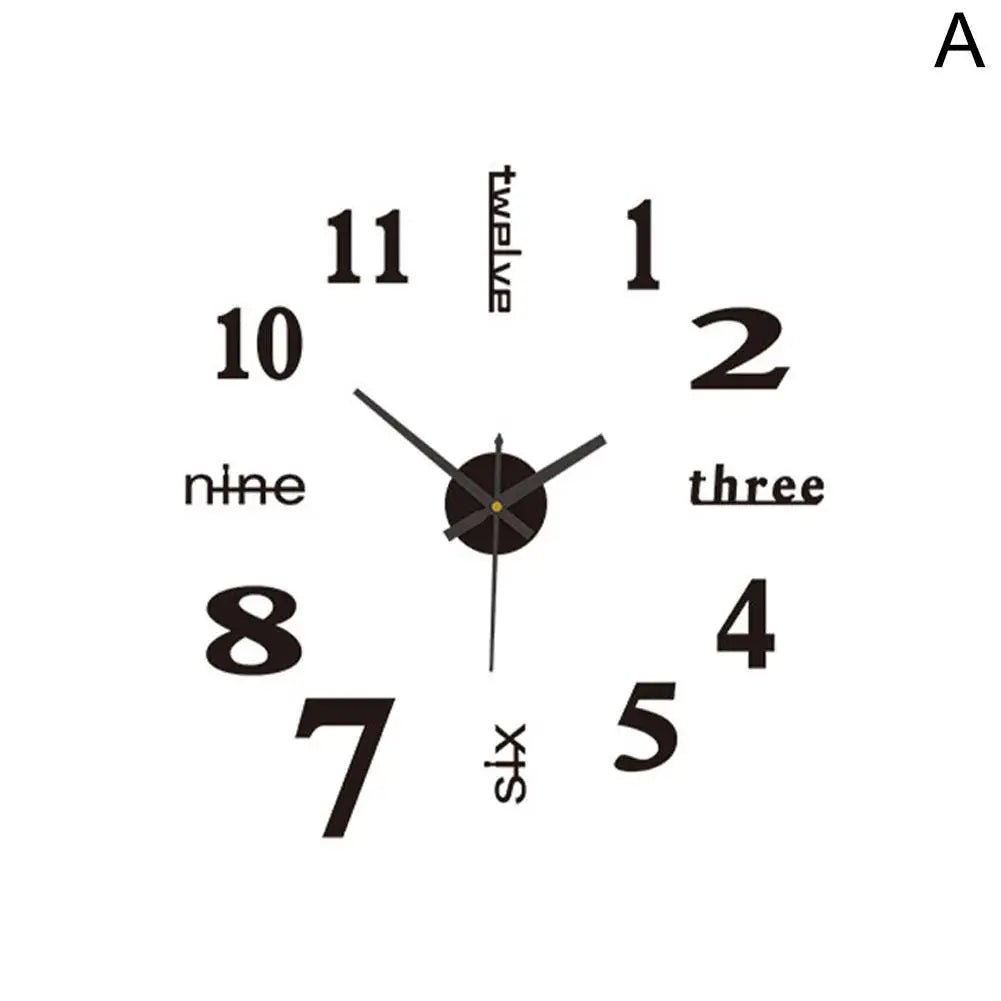 3D Luminous Wall Clock Frameless Acrylic DIY Digital Clock Wall Stickers Mute Clock for Living Room Bedroom Office Wall Decor