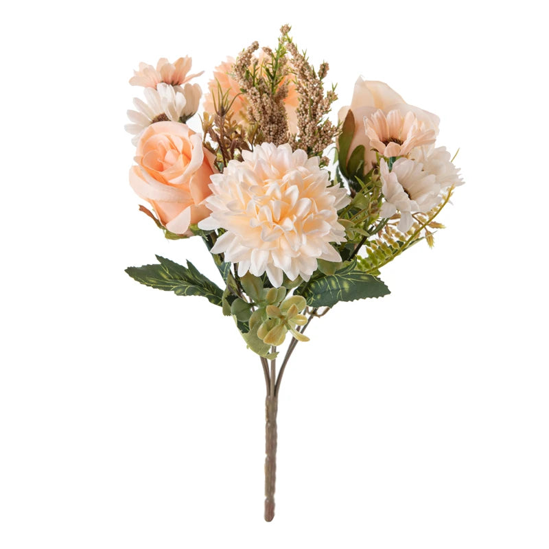 1PC Artificial Flowers Cheap New Year's Decoration Wedding Garden Peony Arch Christmas Home Fake Silk Rose Hydrangeas Vase for
