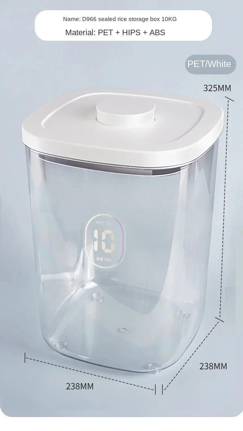 Seal Rice Bucket Vacuum Rice Buckets Cat Food Bucket Pet Food Storage Bucket Dust-proof Grain Jar Glass Jar Home Storage Box