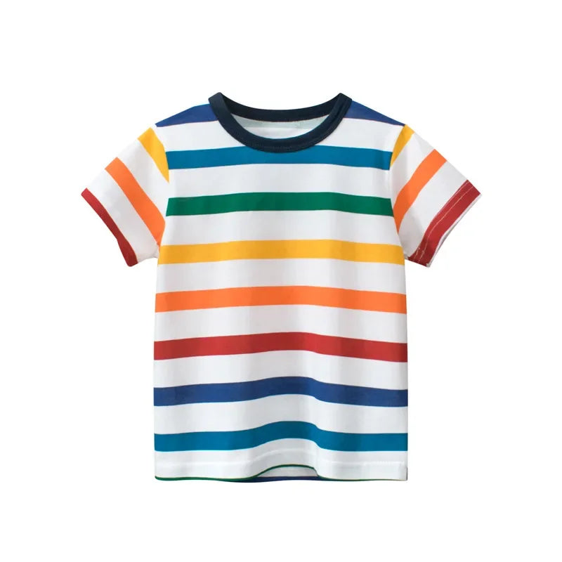 2 3 4 5 6 7 8 9 Years Boys Short Sleeve T-shirts Korean Version Kids Clothing Children Cotton Tees Summer Cartoon Tops
