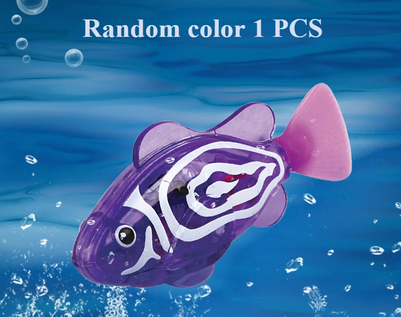 Children's Holiday Gift Bath Electronic Interactive Toy Light Swimming Fishing Simulation Color Pet Fish
