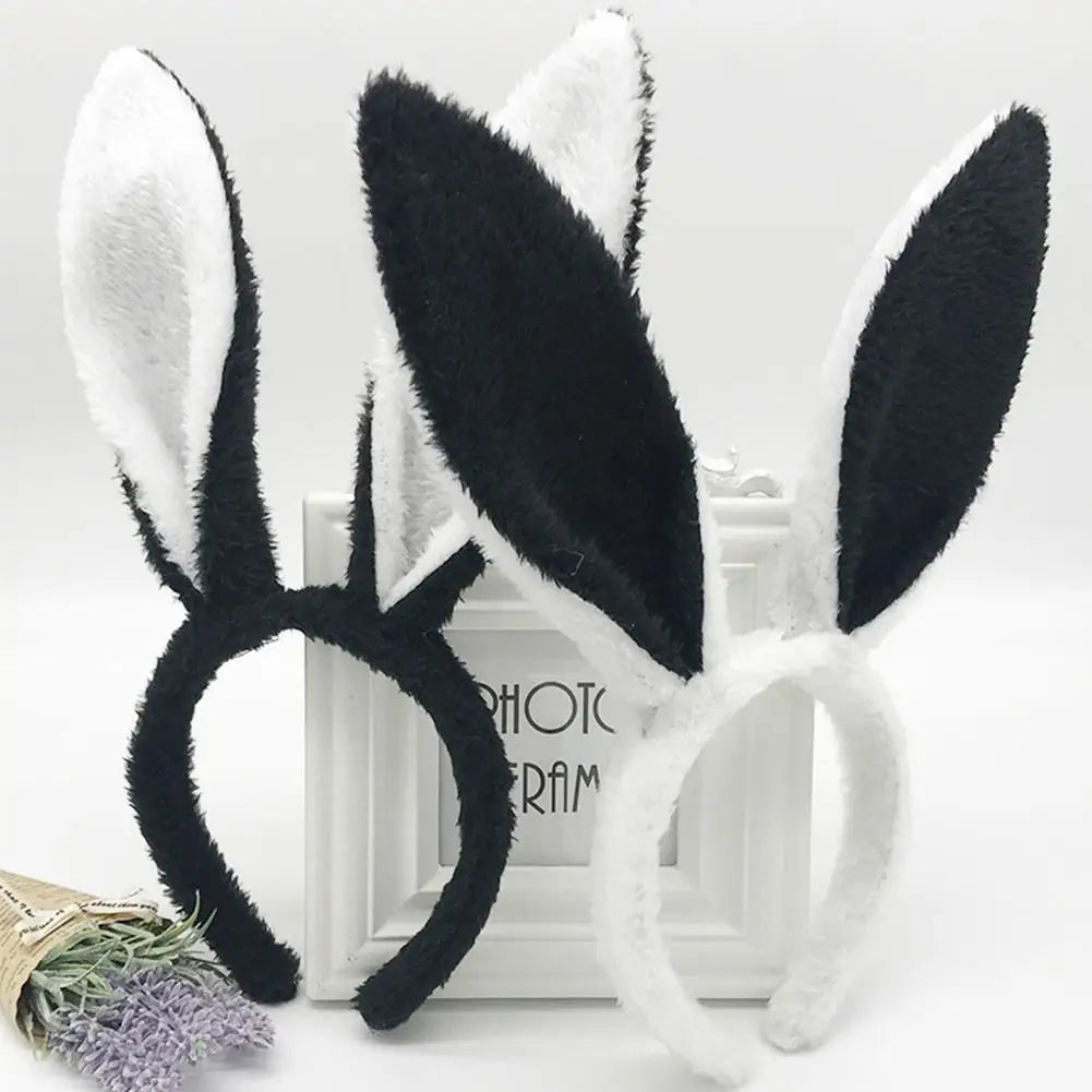 Cute Easter Bunny Ears Headband Women's Plush Lugs Hare Ears Hairband Girl Rabbit Ears Headwear Cosplay Costume Hair Accessories