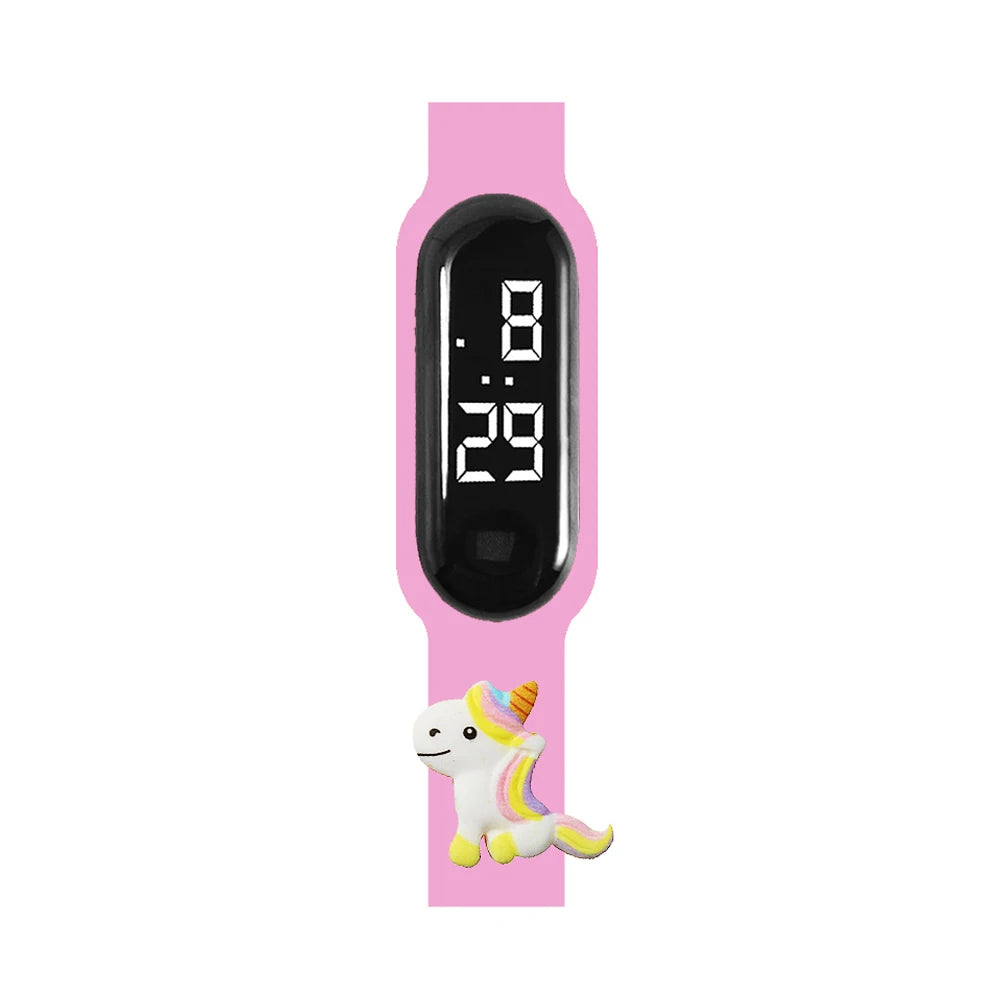 2024 Latest Cartoon Unicorn Children Smart Watch Waterproof Outdoor Sports Bracelet Kids LED Digital Electronic Watches Gifts