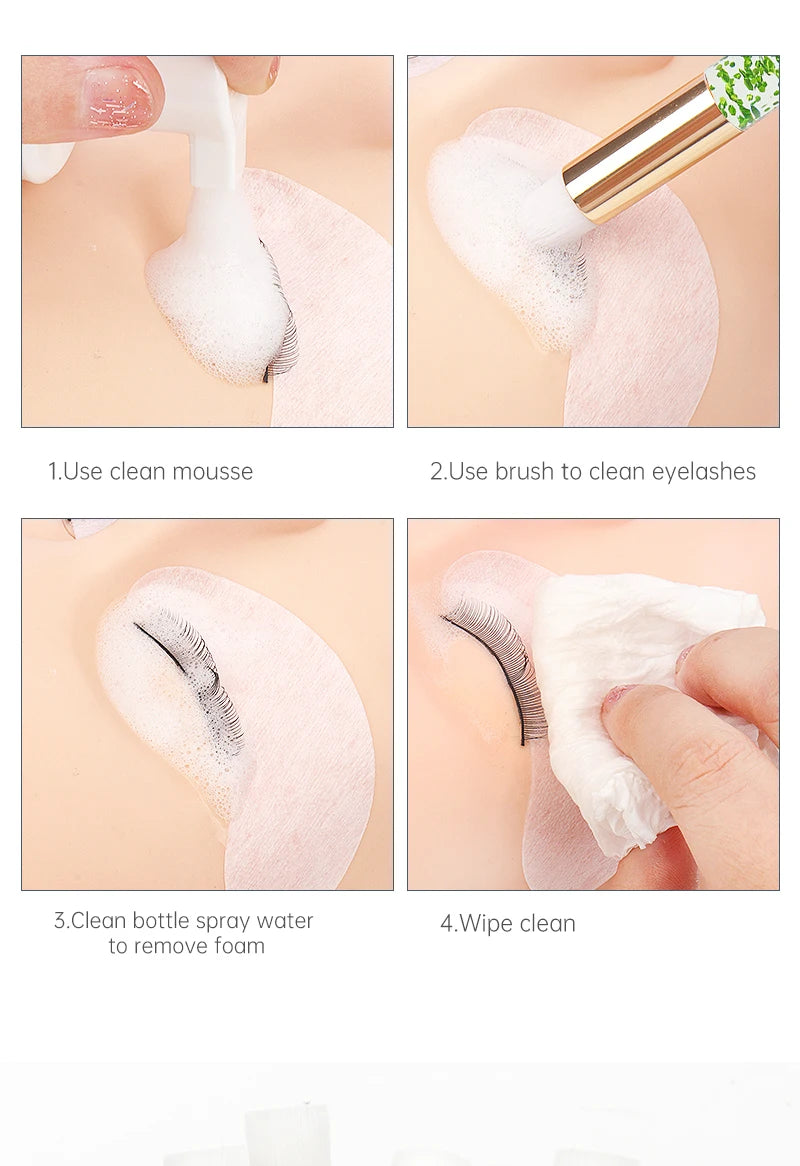 20 Pcs Crystal Eyelash Cleaning Brush Lashes Shampoo Brush Eyelash Extension Peel Off Blackhead Remover Makeup Tools Supplies