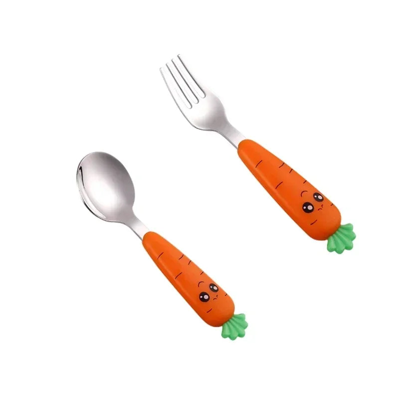 1/3PCS Baby Feeding Utensils Cartoon Fork Spoon Child Cutlery Set Kid Tableware Kitchen Gadgets Cake Vegetable Fork Teaspoon