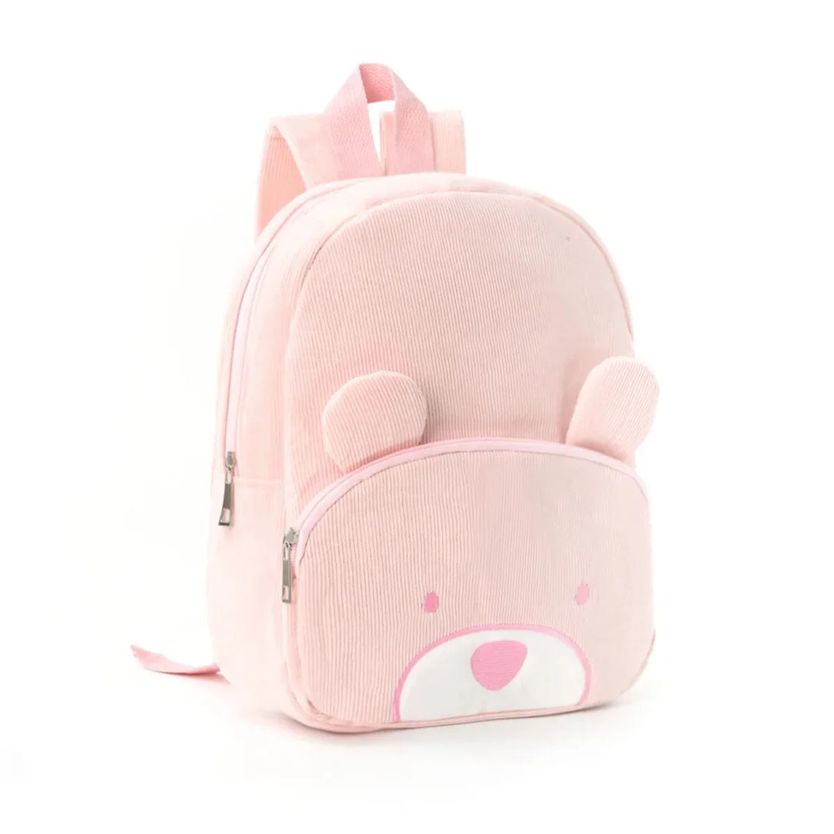 Customized Name Toddler Cartoon Backpack Cartoon Bear Corduroy Large Capacity Backpack Embroidered Name Backpack Cute Plush Bag