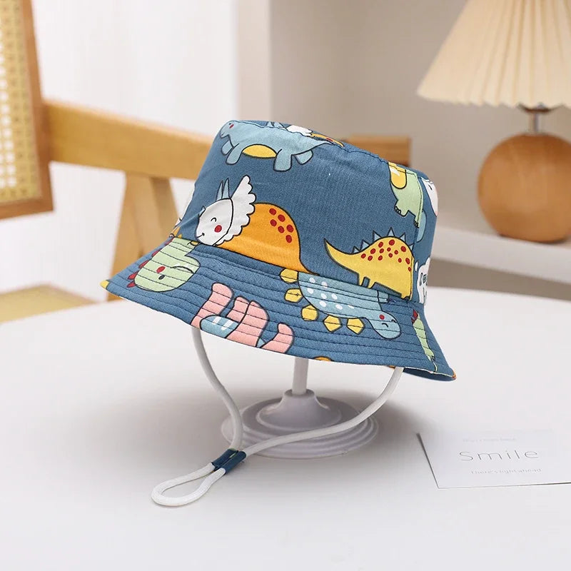 New Panama Summer Baby Sun Hat for Girls and Boys Beach Sun Cap Outdoor Children Bucket Hat Cartoon Autumn Kids Fisherman's Cap