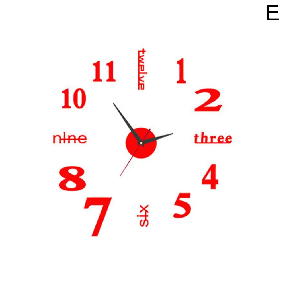 3D Luminous Wall Clock Frameless Acrylic DIY Digital Clock Wall Stickers Mute Clock for Living Room Bedroom Office Wall Decor