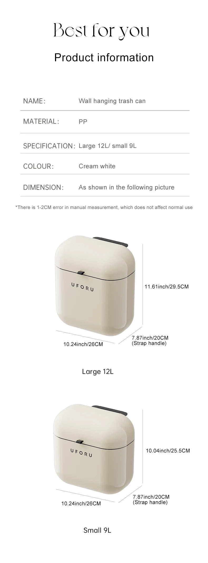 Wall-mounted Trash Can Household Large Capacity High Appearance Level Kitchen Toilet With A Cover Waterproof Crack Dustbin