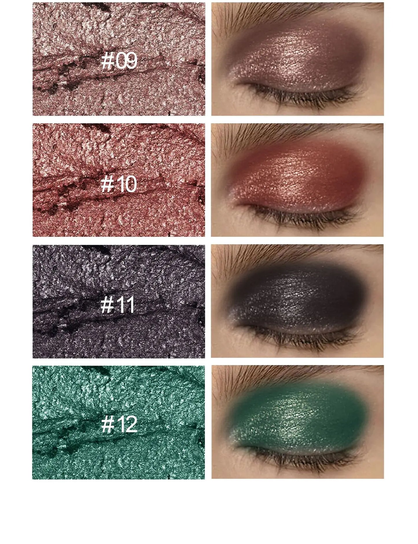 12 Colors Eyeshadow Stick Double Head Waterproof Long Lasting Metallic Shimmer Highlighter Cream Pen with Brush for Eyes